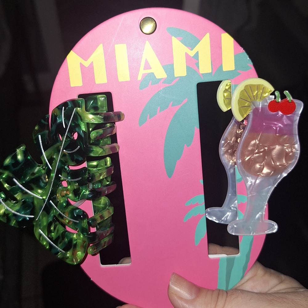 Tropical Miami Party Hair Clips Set